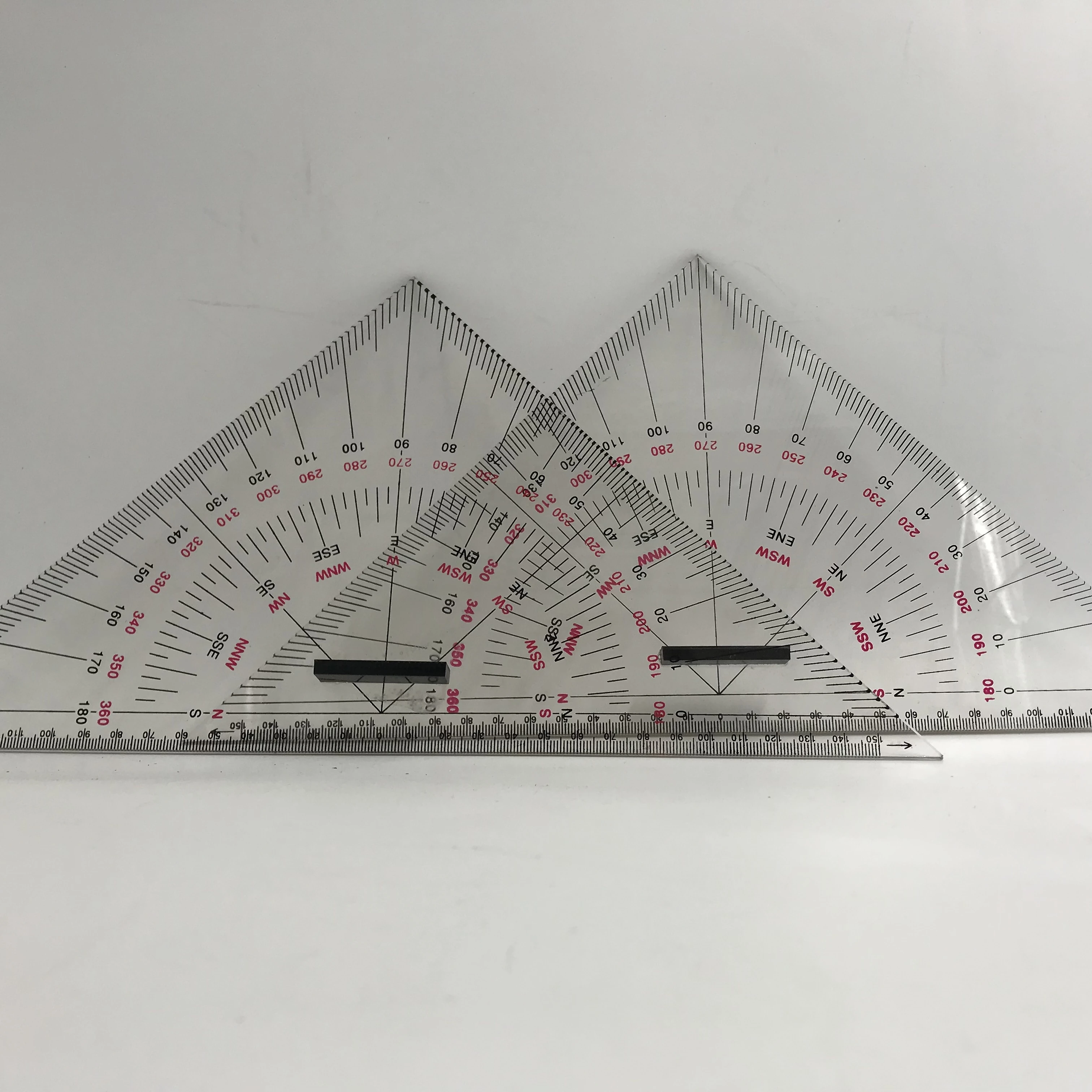 Nautical Triangle Plastic Nautical Triangular Protractor - 450mm Transparent