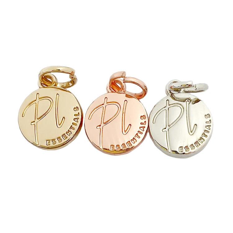 Small Brand Logo Engraved Pendant Custom Metal Charm Jewelry Tags - Buy