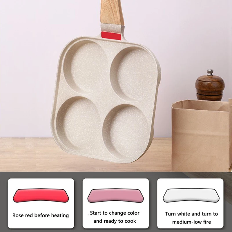 Wholesale Four Egg Pancake Pans Aluminium 4 Hole Square Omelet Frying Pans Non Stick Egg Frying