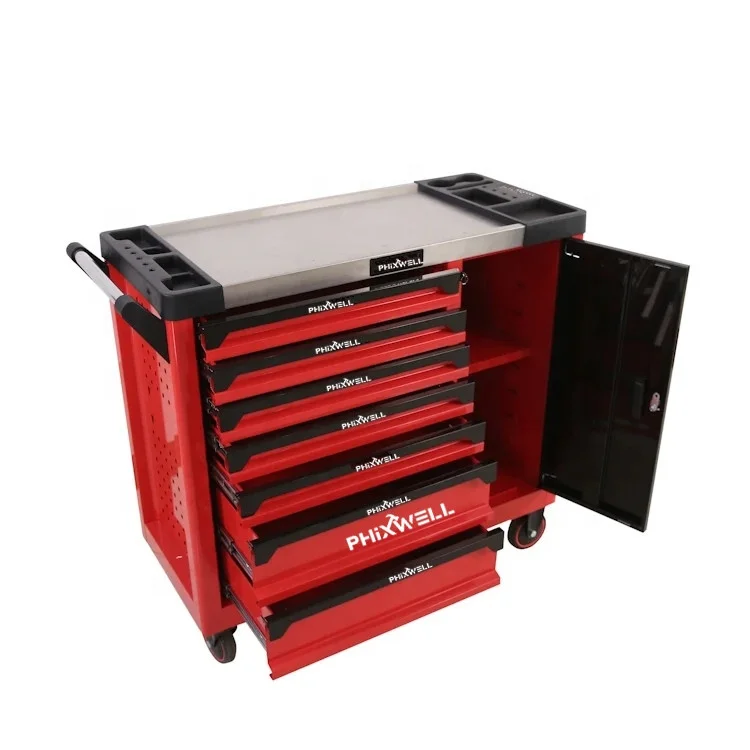 Phixwell XXL 7-Drawer Tool Cabinet Trolley - Durable Garage