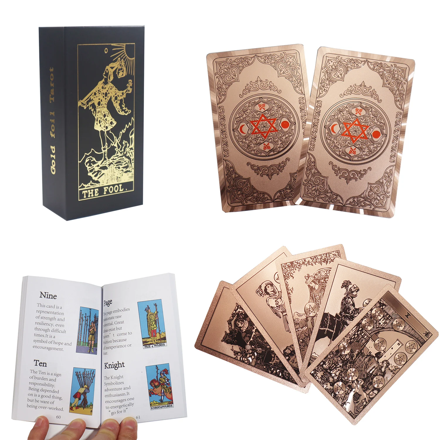 78 Gold Foil Tarot With Guidebook&beautiful Box Holographic Tarot Deck ...