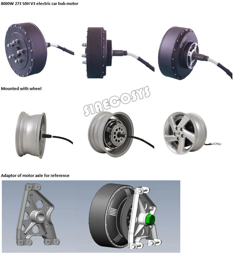 QS 273 8000W 96V 115kph electric car hub motor conversion kits with APT96600 controller