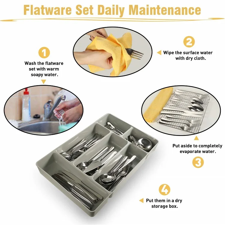 Wholesale Best Sellers 16 Piece Cutlery Sets Cutlery Set Gold Cutlery Stainless Steel Flatware