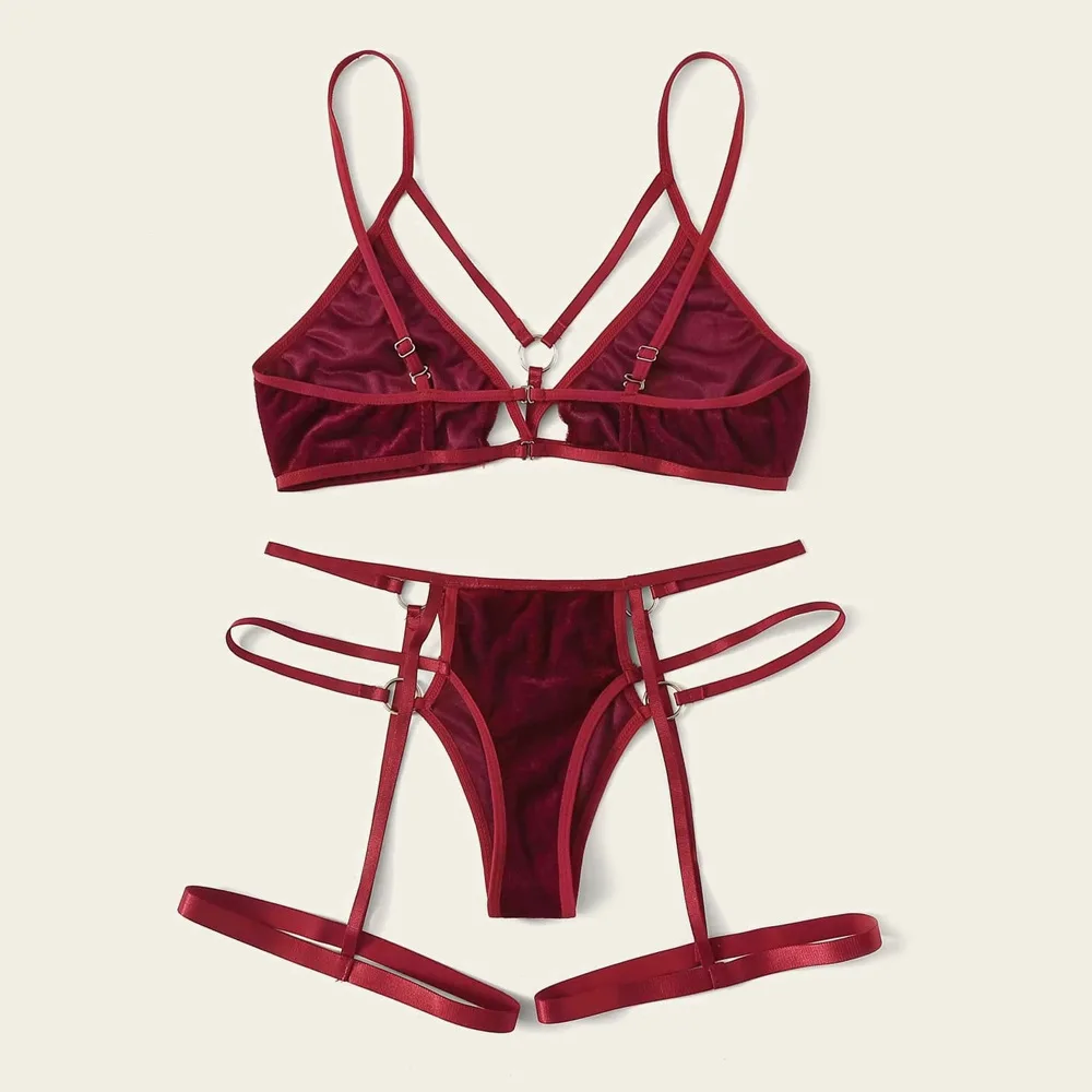 2020 new plush velvety sexy underwear set three