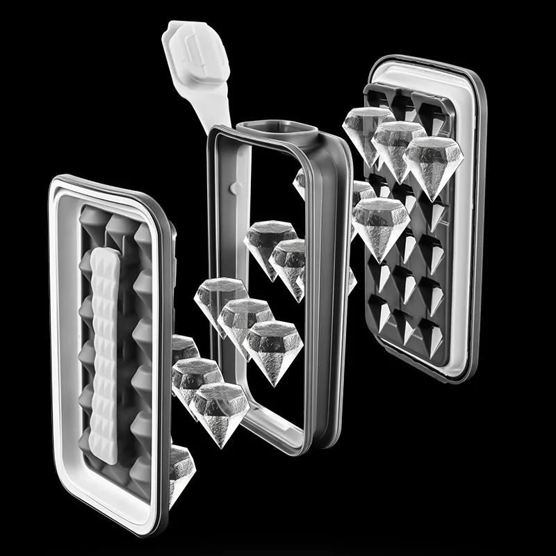 Portable Ice Ball Maker Mold Bottle 14 17 18 Cells Round Ice Cube Tray Mold Leakproof Ice Cube