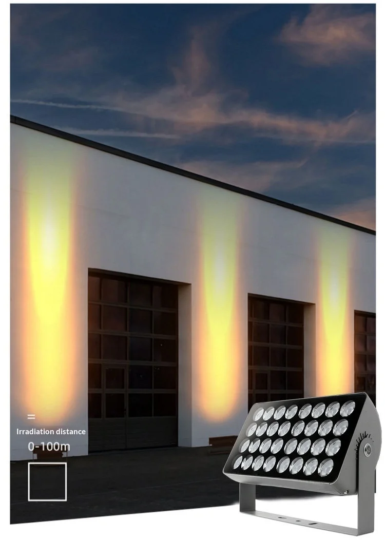 product led beam aluminum outdoor waterproof flood light 108w 200w dmx512 full color tree light for hotel exterior wall-3