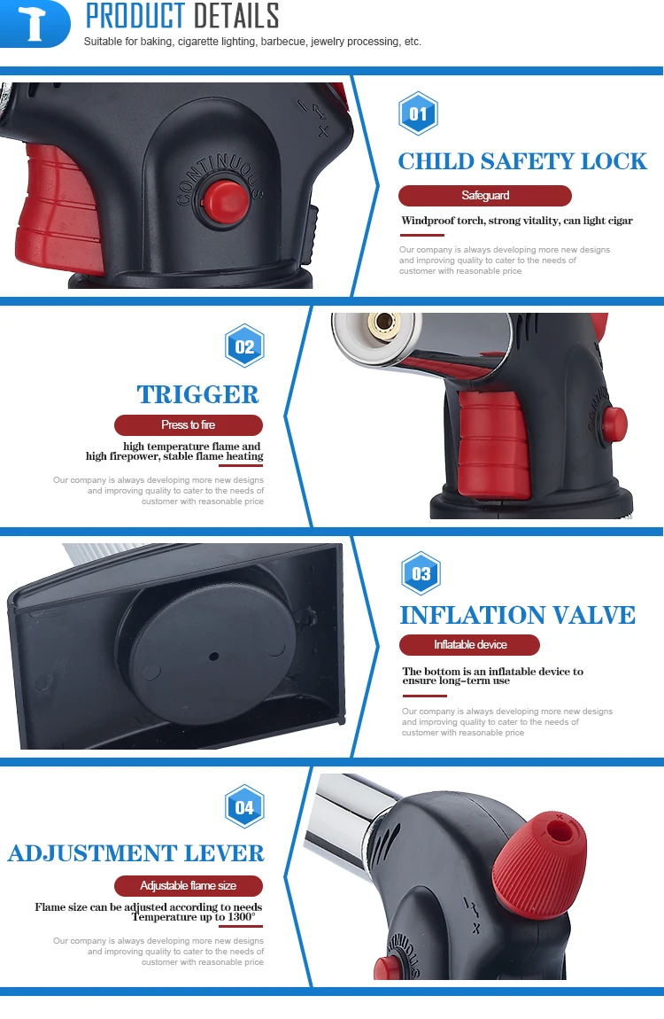 High Temperature Portable Ignition Soldering Gas Blow Torch Bs700