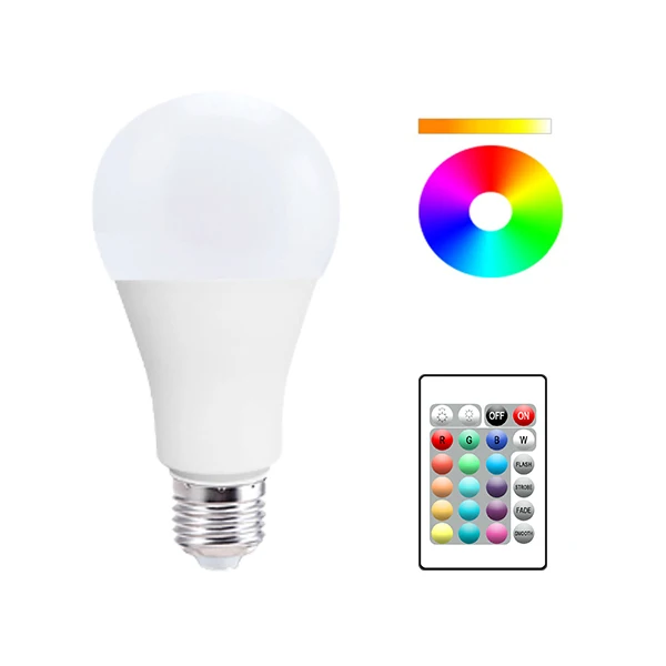 E27 LED 9W 16 Color Changing Magic Bulb 220V 110V RGB + White Remote Smart Light lamp Dimmable Memory + IR Remote Control