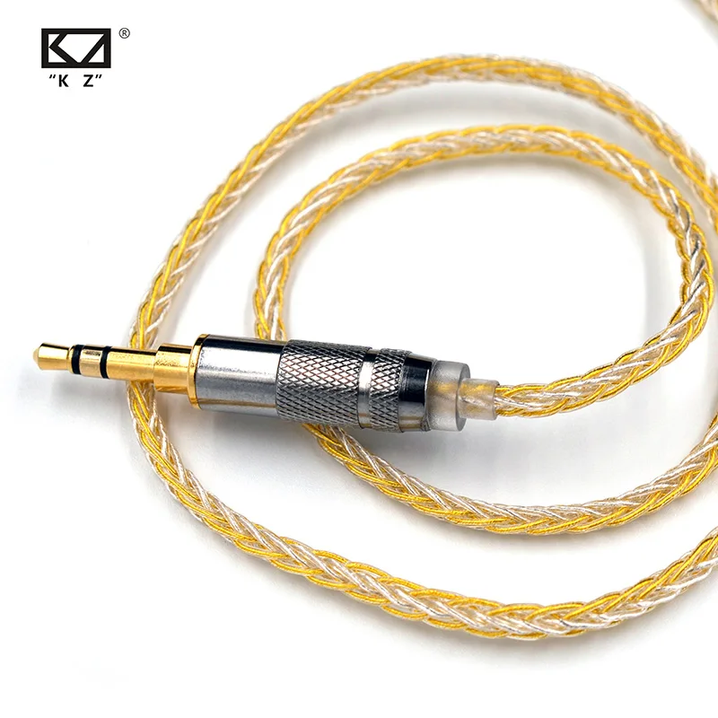 KZ Cable 8 Strands Gold Silver Mixed plated Upgrade cable Headphone wire for C10 ZST T2 ZST ZSX ZS10 PRO ZSN ES4