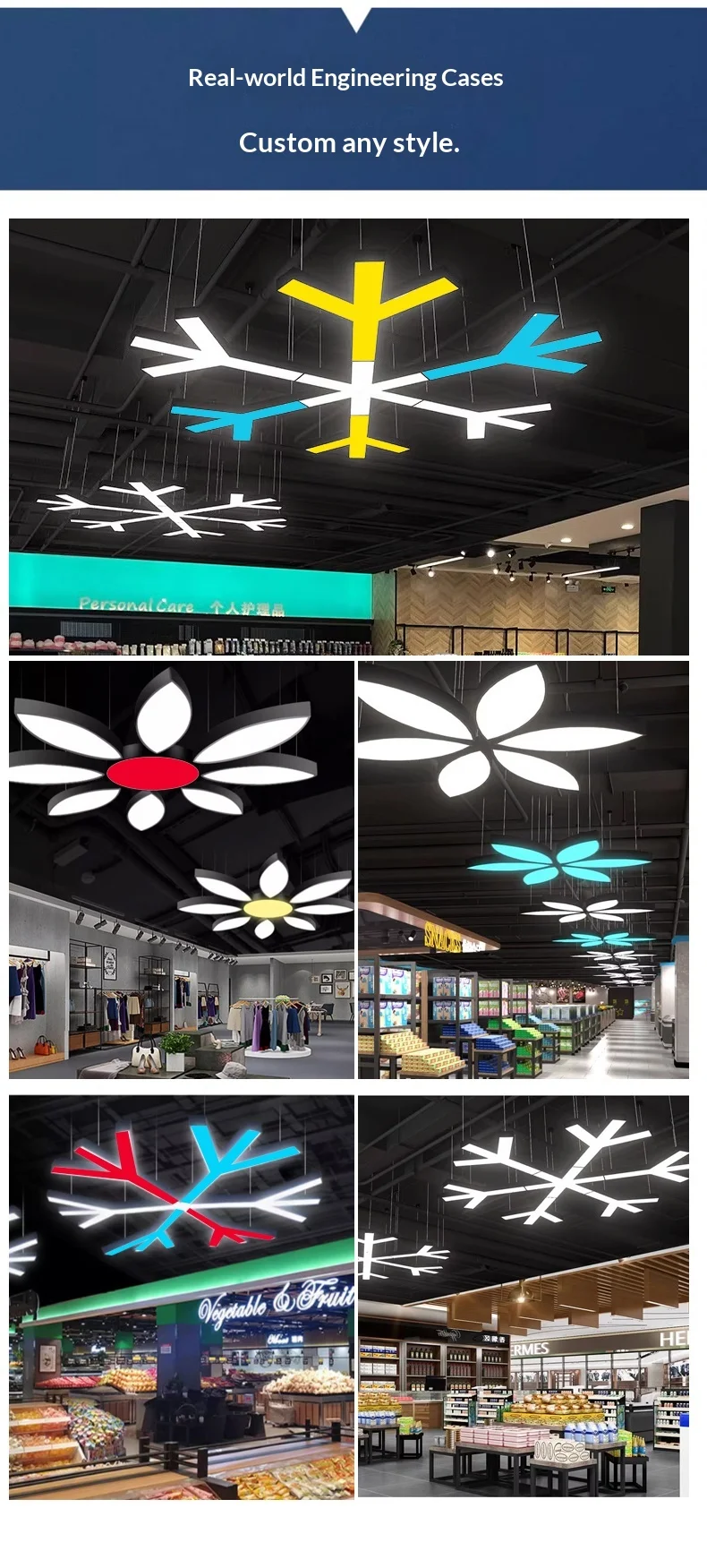 product led custom long acrylic office lights for large shopping malls supermarkets gyms offices with eye caring feature-2