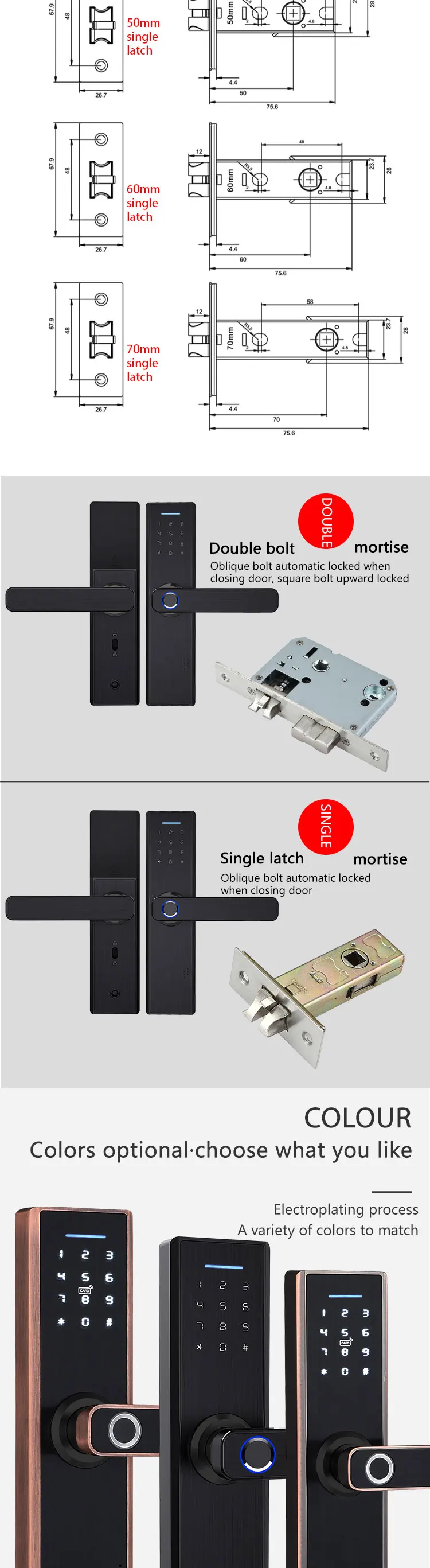 Tuya Smart Door Lock Fingerprint Tuya Wifi App Digital Keyless