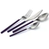 Dining Kitchen Utensils SS Cutlery serving flatware sets rustic round handle set Buffet