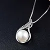 Mengmingna elegant design for lady CZ 7.5mm pearl 
925 sterling silver pendant