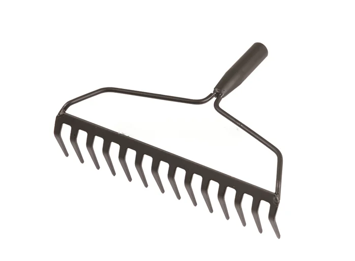 Metal Farming Rake High Quality Metal Lawn Rake with Long Fiberglass Handle Garden Hand ...