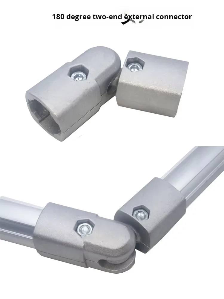 product 180 degree two end external connector 28mm third generation wire rod aluminum alloy 1000 series lean line rod profile-17