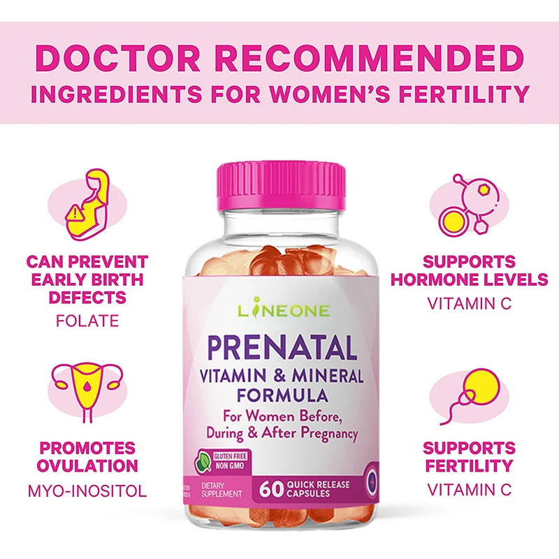 Private Label Fertility Supplements Prenatal Vitamin Fertility Gummies To Support Conception factory