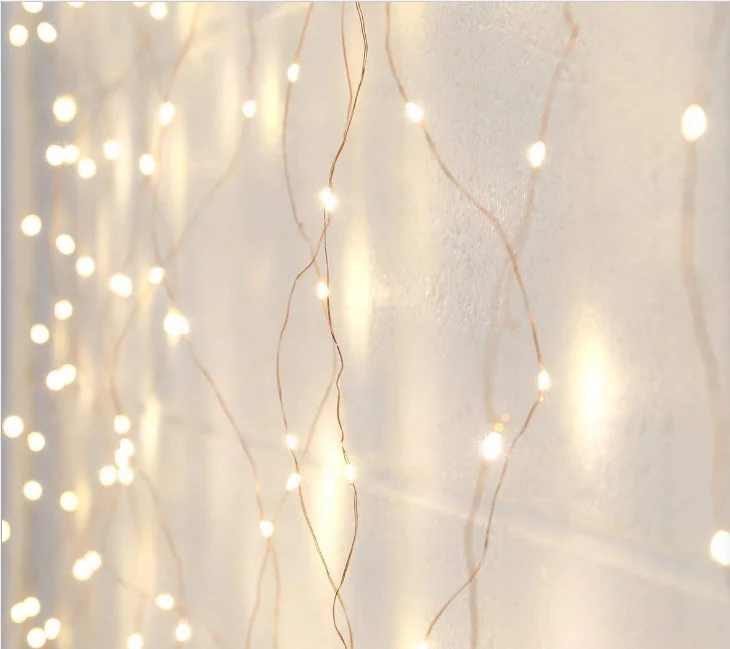 3m*3m Interior Christmas Party Decoration Led Copper Wire Curtain Light