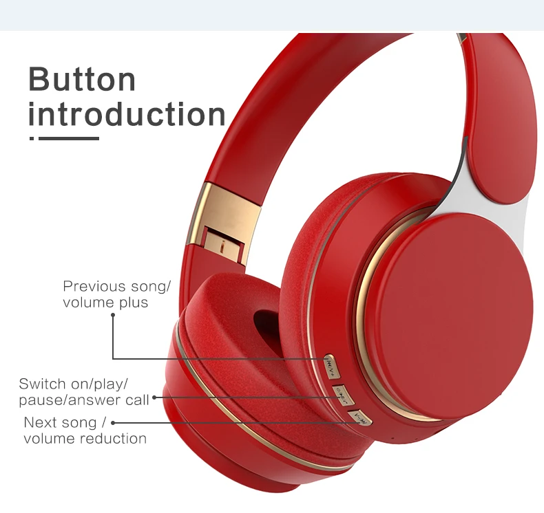Bests Headband Earphones Wireless Music Stereo Earphone Wireless Blue Tooth Headset Noise Cancelling - ANKUX.COM