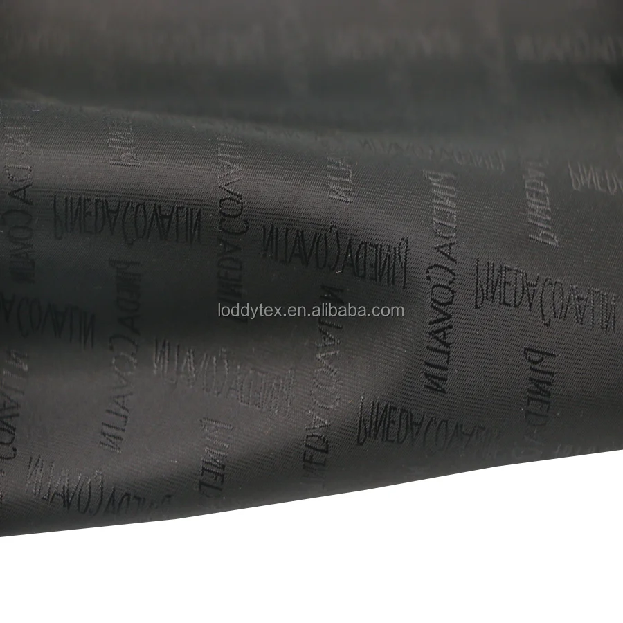 100% Polyester Fabric Lining  Logo Of Jacquard  For handbag