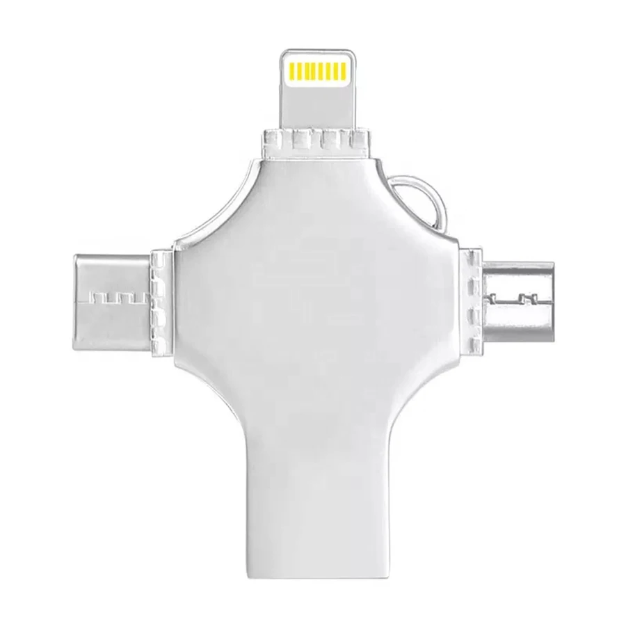 4 In1 OTG Cross Netal USB3.0 Flash Pendrive Micro/Type-C 32GB 64GB 12GB ...