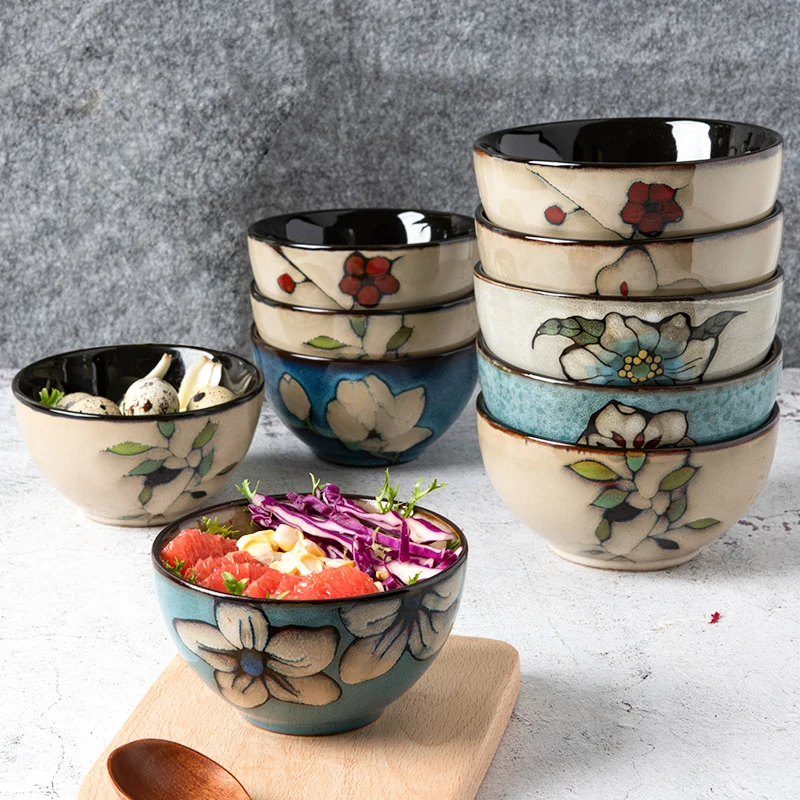Japanese Hand Painted Ceramic Breakfast Cereal Dinner Bowl Yogurt Dessert Bowl Noodle Bowl And Soup Food Container For Kids Bowls Aliexpress
