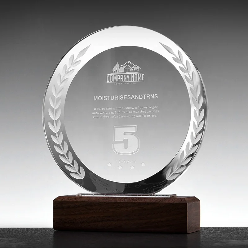 透明定制圆形sanlblazing标志字k9水晶玻璃奖杯学校医学毕业奖励纪念
