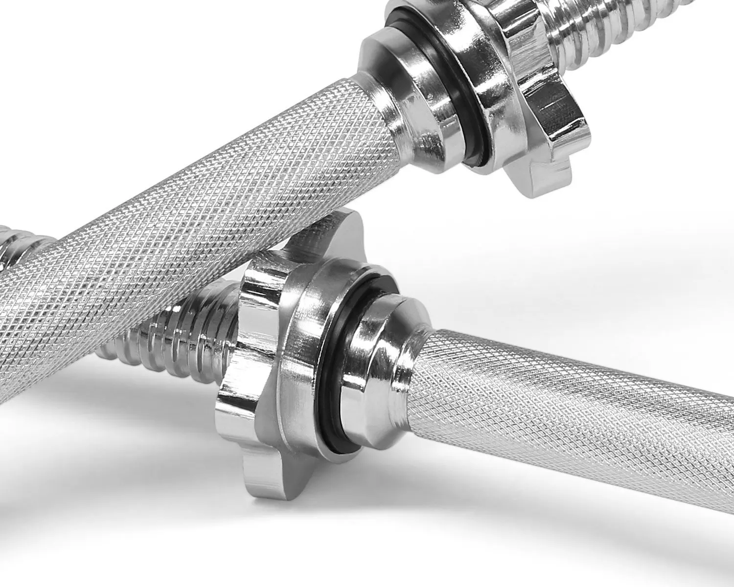 Chromed Dumbbell Bar 14 Inch Dumbbell Handle Screw Thread Dumbbell Bar