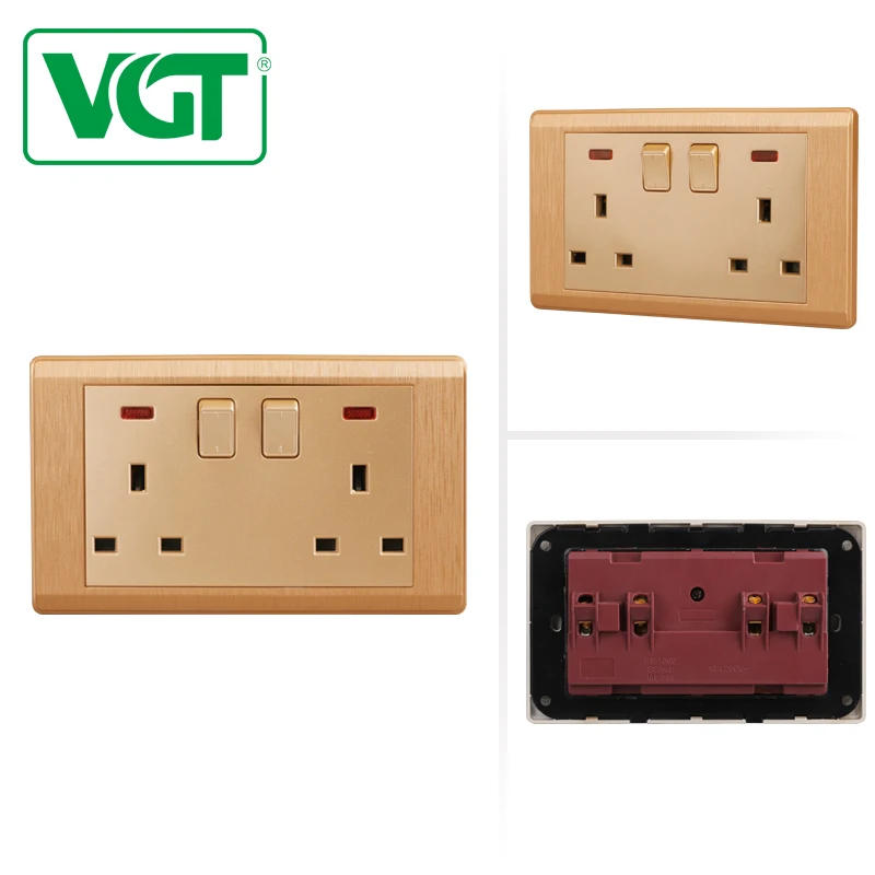 Vgt With Aftersale Service 13 Amp Pc 3 Hole Wall Socket Outlet Spray