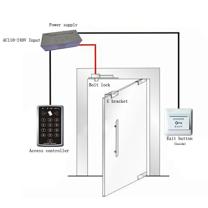 Smart Rfid Keypad Access Control System Password Set With Bolt Lock