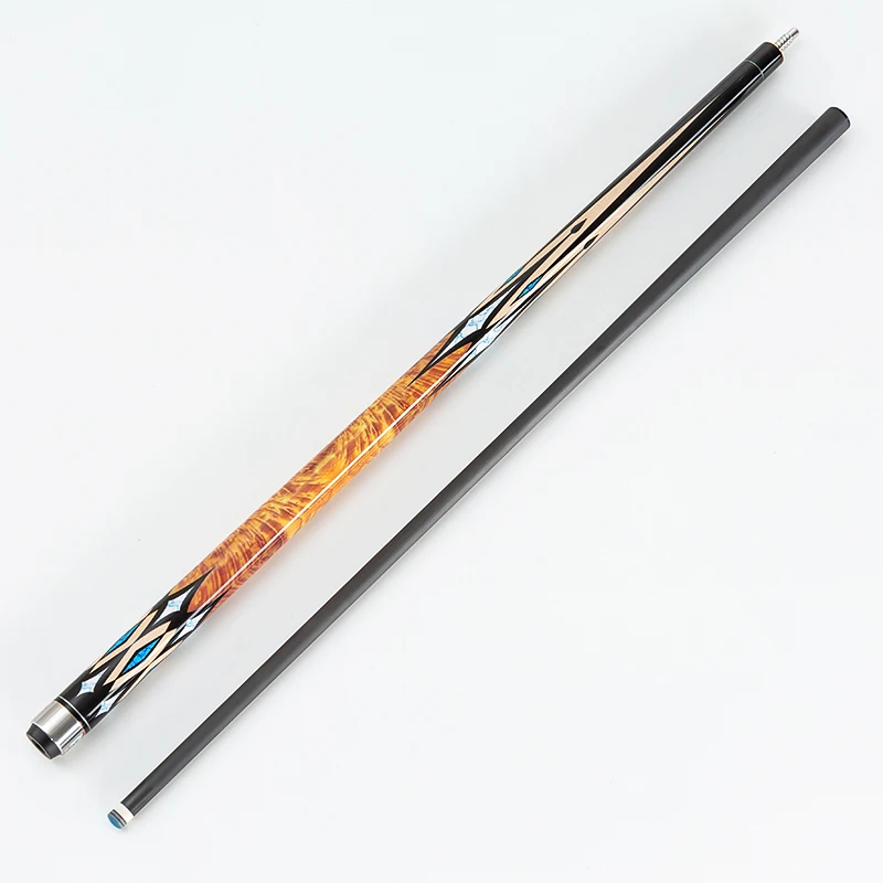 Professional Carbon Fiber Pool Cue – 12.5mm Tip, 1/2 Split Design With Spider Pattern