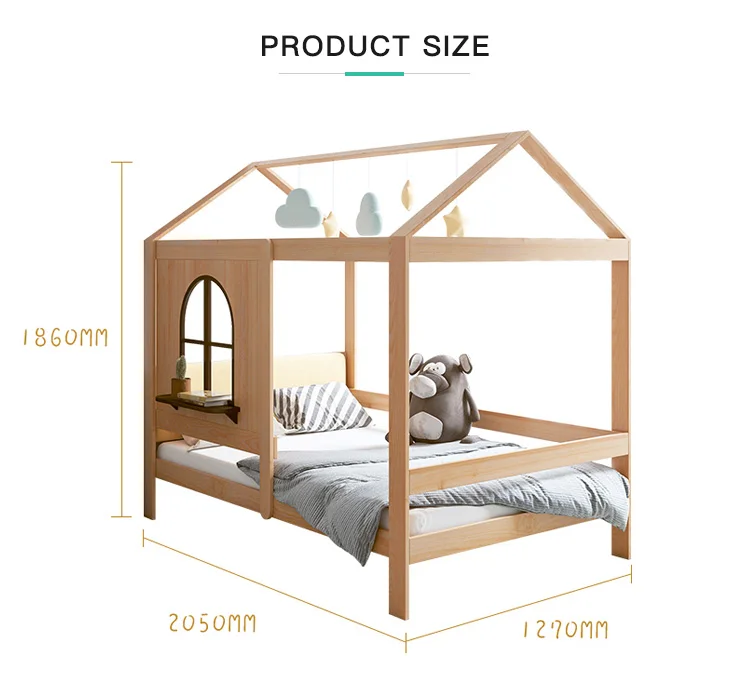 Small House Shape Design Bedroom Bed Set Furniture Solid Wood Luxury ...