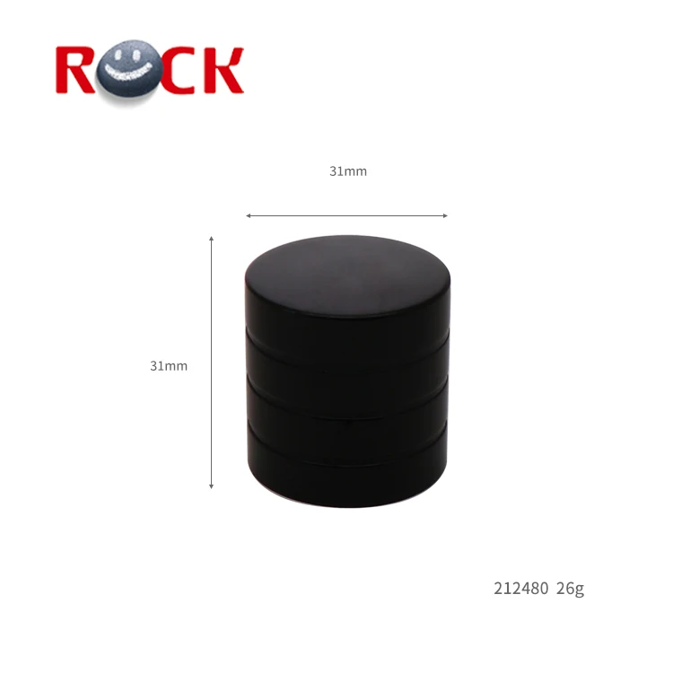 Black perfume magnetic cap with aluminum screw collar