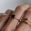 Unique 925 Silver Ring With Black Stone Gold Ring Design For Couples LYR0221