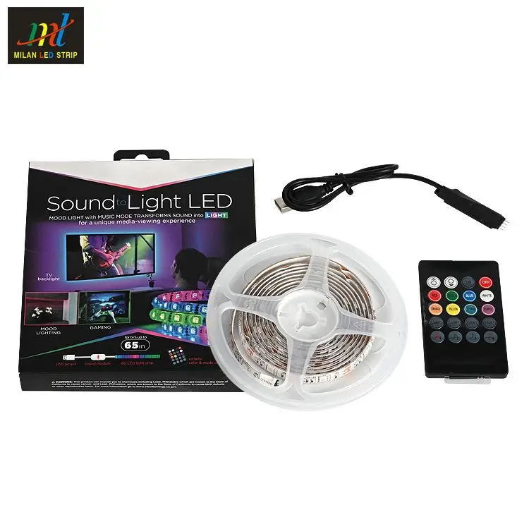 Factory supply SMD5050 5V color changing powered led strip light