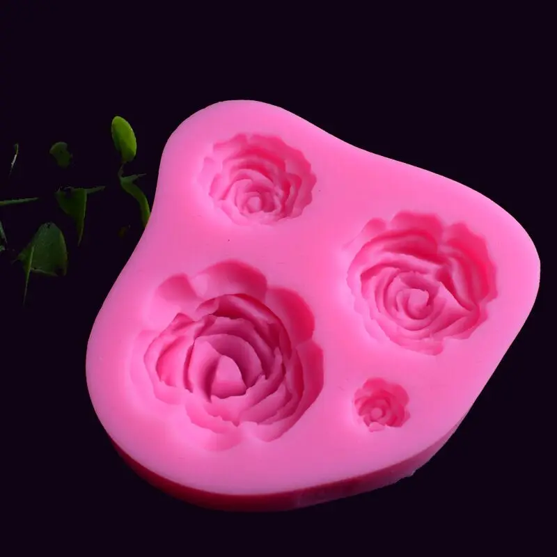 Ruikey Stampa 3D Silicone Rose Torta Muffa della Torta della Muffa del Silicone Fondente Gelatina Muffa di Cottura 