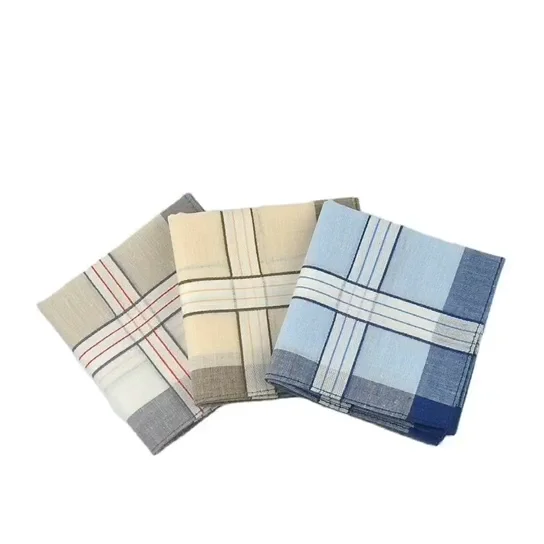 High Quality Men Striped Woven Hankies Cotton Linen Handkerchief Buy