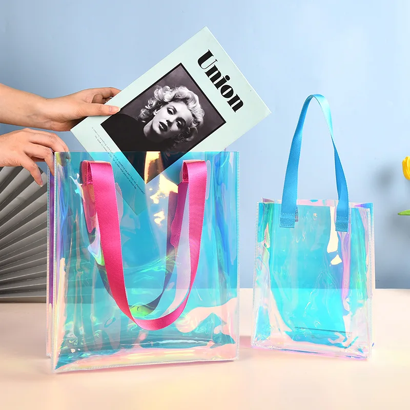 Retro Pvc Jelly Bag Transparent Pvc Bags For Travel With Stripes Pvc ...