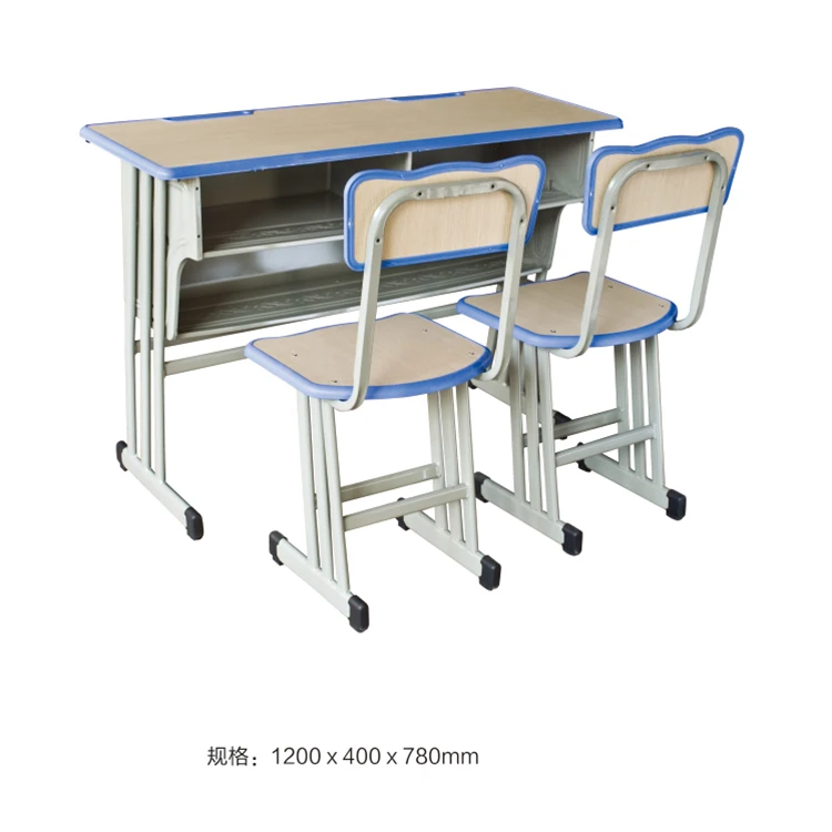 
Free sample modern factory price classroom furniture double student school desk and chair 