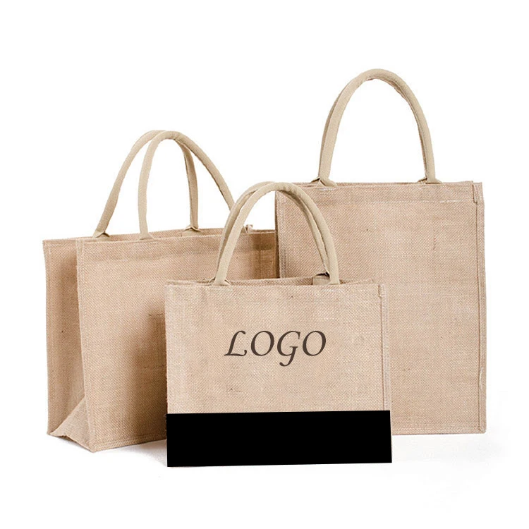 Personalized Gift Bags Reusable Burlap Handbag Jute Tote Bag Jute