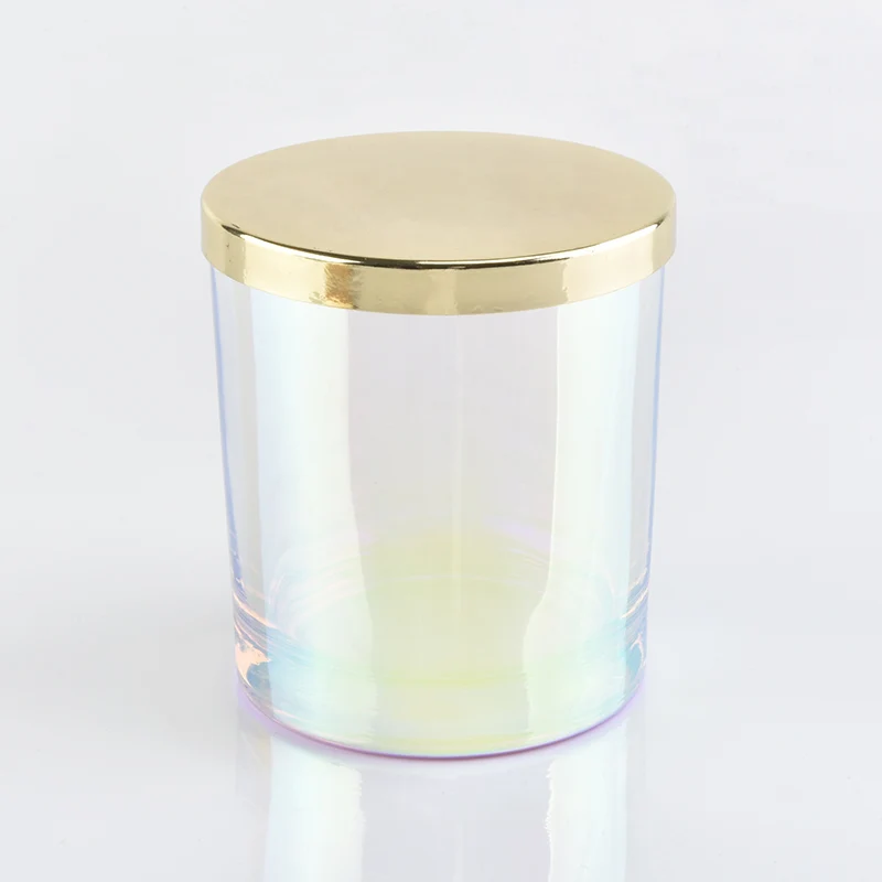12oz iridescent glass candle jar home decor pieces