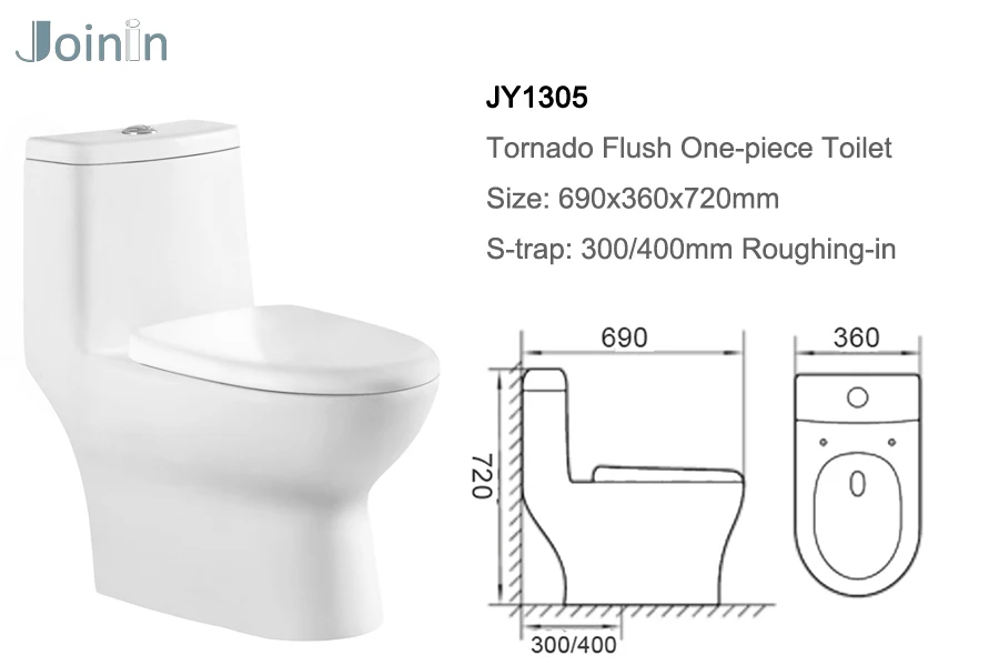 JOININ chaozhou supplier bathroom Tornado one piece toilet with high quality JY1315