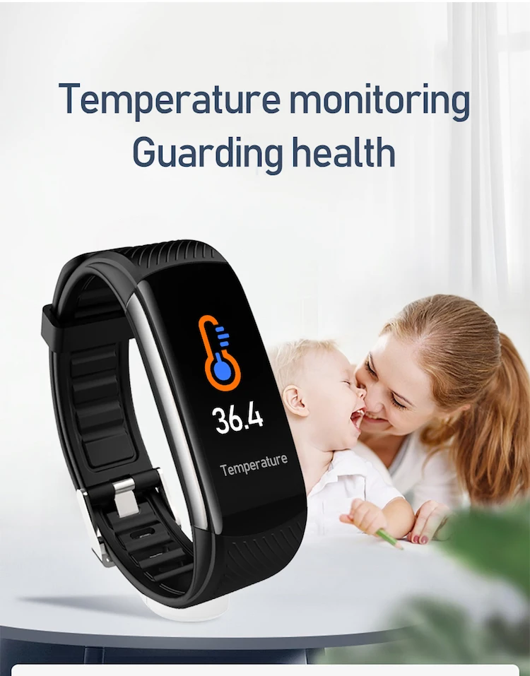 Cheap price sports bracelet fitness tracker band smart C6T temperature health smart wristband