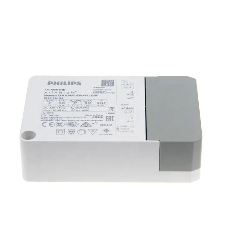 PHILIPS LED Driver Xitanium 27W Constant Current 0.6/0.65A 42V Indoor Transformer