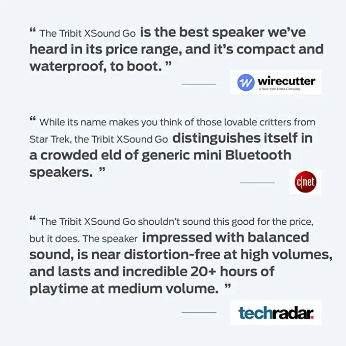 Tribit Xsound go Bluetooth Mini Speaker Waterproof IPX7 Wireless Bluetooth Speakers Wireless Stereo Pairing Outdoor Sports Supe - ANKUX.COM