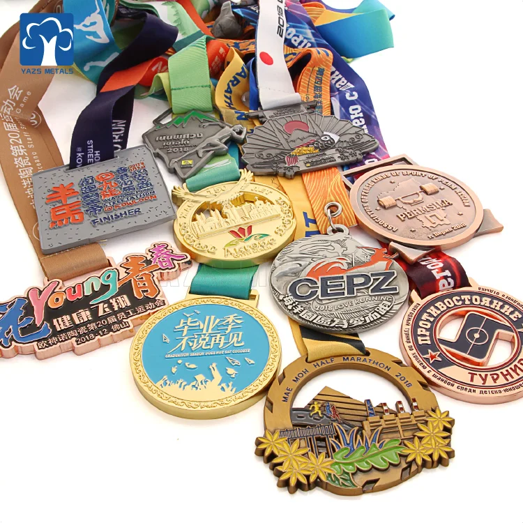 
3D/2D antique gold plating Sports Running Marathon medal Custom metal medal 