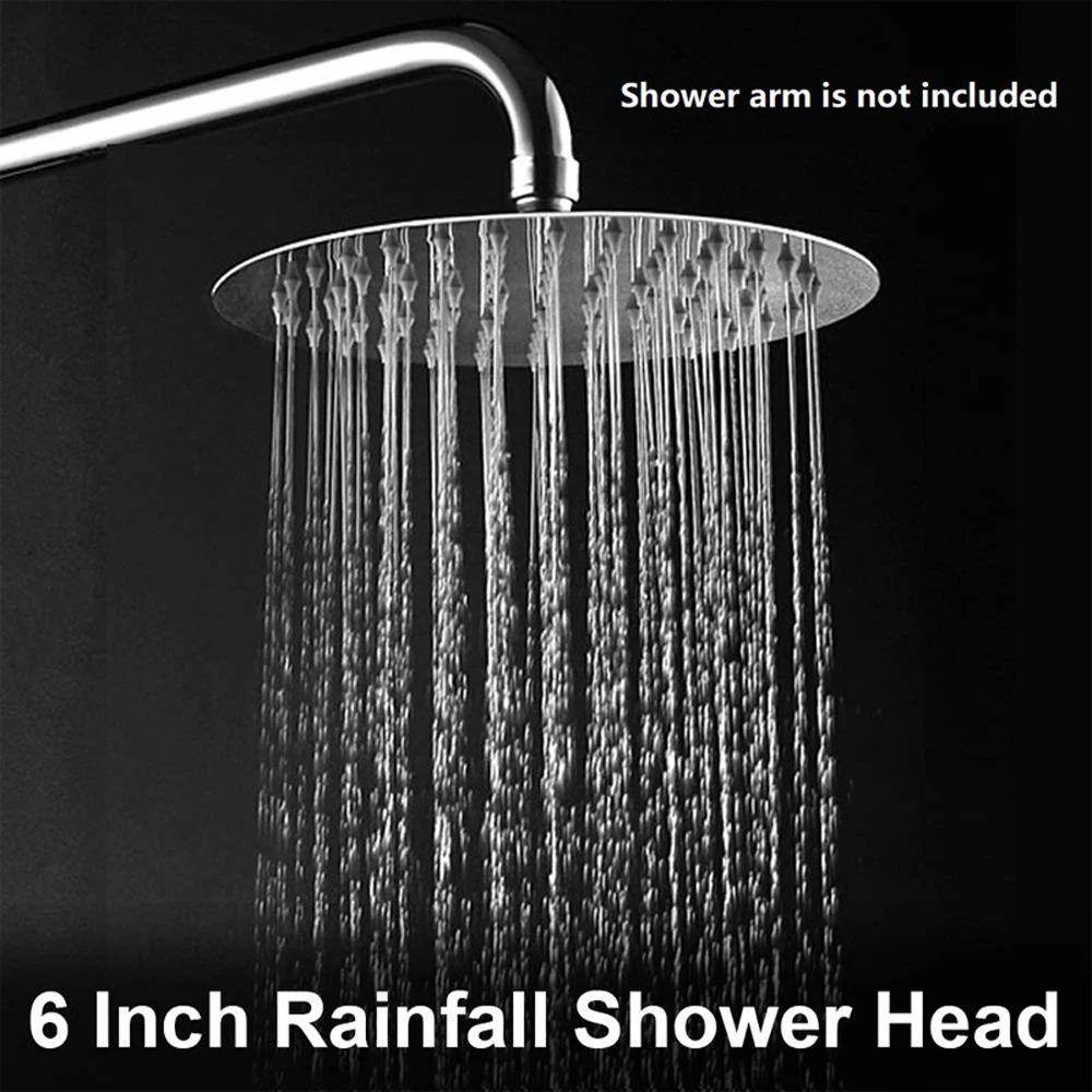 Luxury Modern Chrome Finish 6 Inch Rain Shower Head