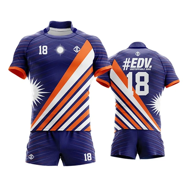 

Top quality Sublimation wholesale custom rugby jersey uniform, Custom pantone colors