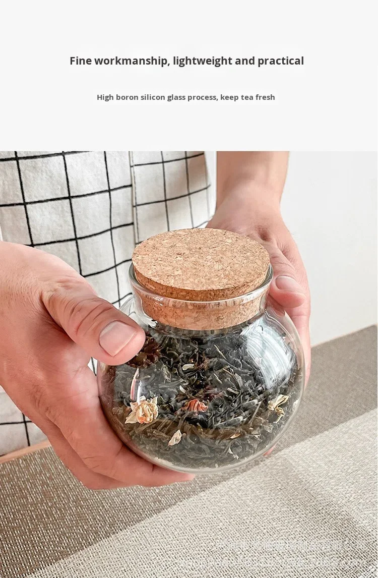 Wholesale High Borosilicate Glass Storage Jar Cork Lid Airtight 500 ...