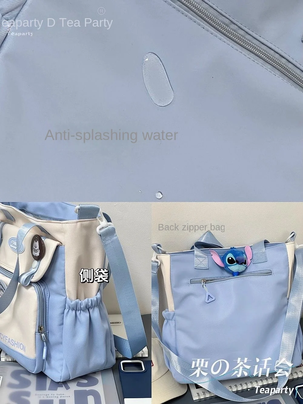 Japanese Style Large Capacity All-Match Portable Women's Single Shoulder Crossbody Bag Zipper Instagram Fashion Tutor Tote