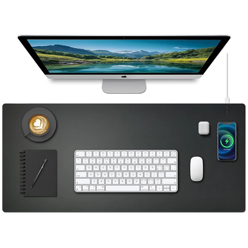 Limitless DeskPad Pro with writable surface and clearly marked Qi charging zone